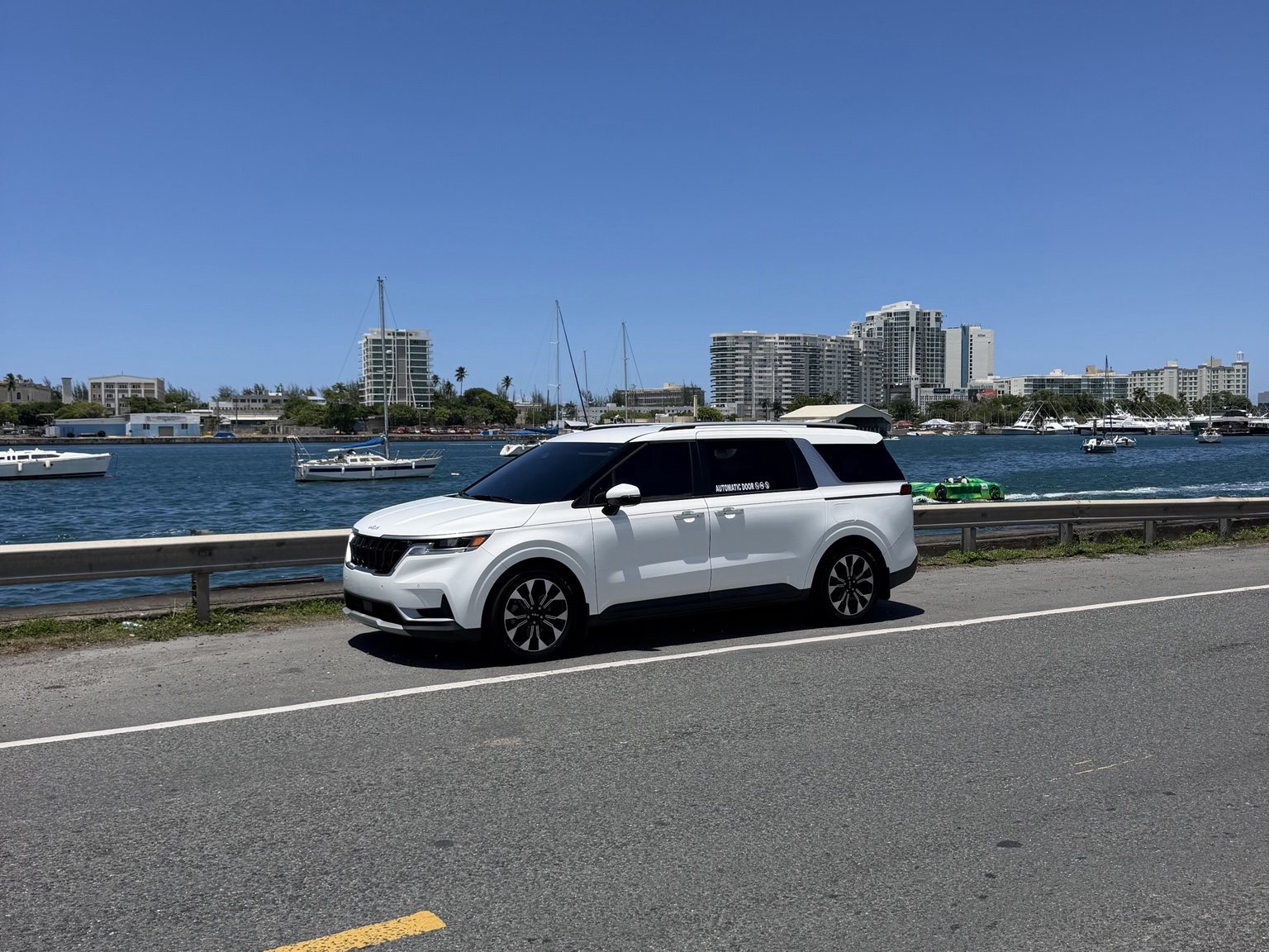 Island Ride PR white private transportation vehicle